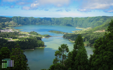 Картинка португалия календари природа 2018 водоем деревья