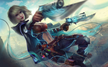 Картинка grim+dawn видео+игры девушка фон взгляд униформа оружие