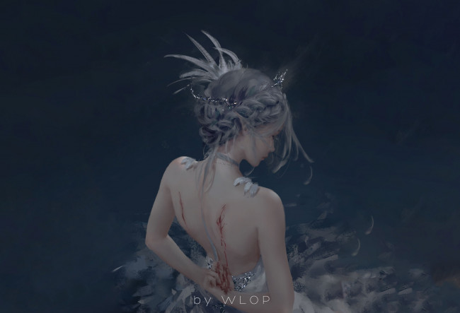 Обои картинки фото ghost blade, фэнтези, _ghost blade ,  призрачный клинок, wlop