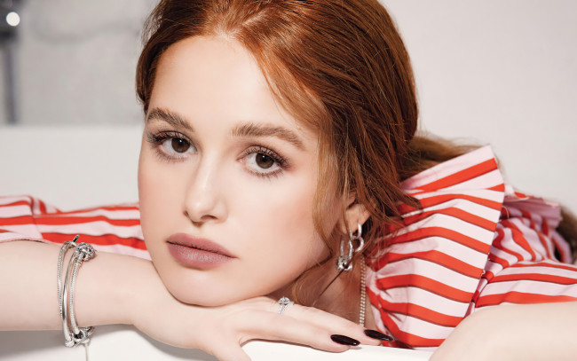 Обои картинки фото девушки, madelaine petsch, рыжая, лицо, украшения