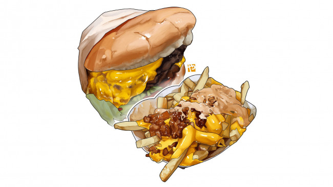 Обои картинки фото рисованное, еда, фастфуд