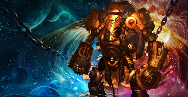 Обои картинки фото видео игры, mummy online, космос, планеты, киборг, робот