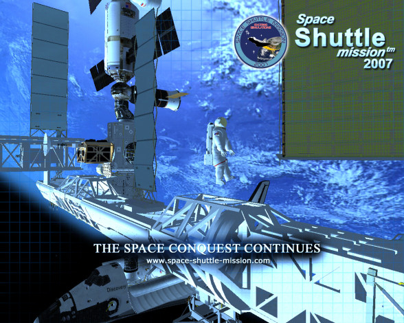 Обои картинки фото space, shuttle, mission, 2007, видео, игры
