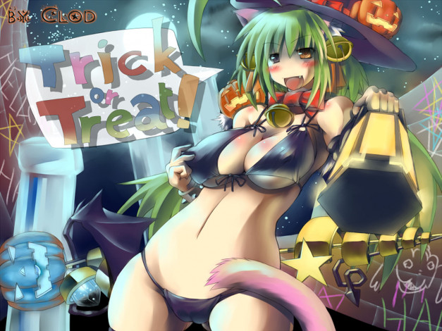 Обои картинки фото аниме, halloween, magic