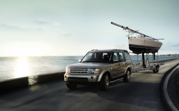 Картинка автомобили land rover машина лодка