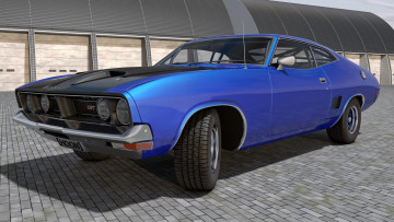 Картинка автомобили 3д xb 1973 ford falcon gt