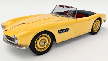 Картинка автомобили 3д желтый 507 bmw