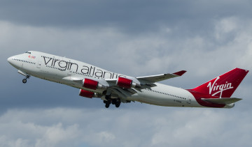 Картинка boeing+747 авиация пассажирские+самолёты авиалайнер взлет