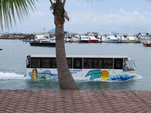 Обои картинки фото aquabus - panama city, корабли, разные вместе, набережная, бухта, катера, яхты, aquabus, panama, city