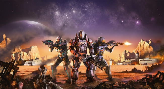 Обои картинки фото combat sector, видео игры, планета, защитные, солдаты, оборона, пулемет, костюмы