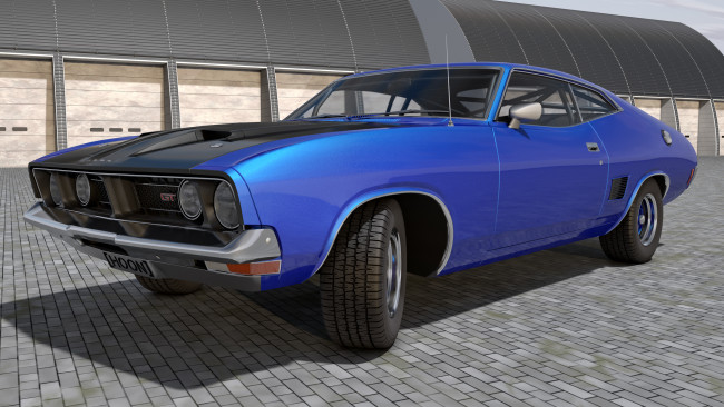 Обои картинки фото автомобили, 3д, xb, 1973, ford, falcon, gt