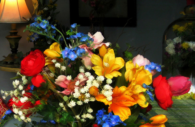 Обои картинки фото разное, компьютерный дизайн, цветы, разные, вместе