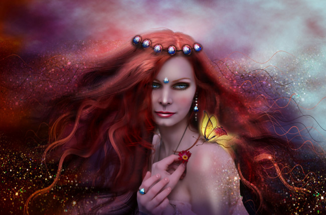 Обои картинки фото фэнтези, фотоарт, волосы