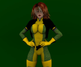 Картинка 3д+графика люди+ people рыжая девушка взгляд фон