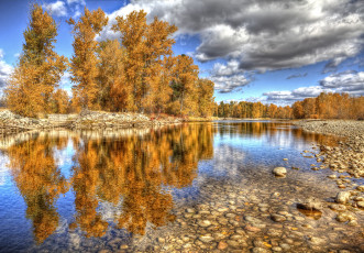 Картинка природа реки озера река лес осень