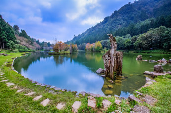 Картинка природа реки озера озеро лес горы