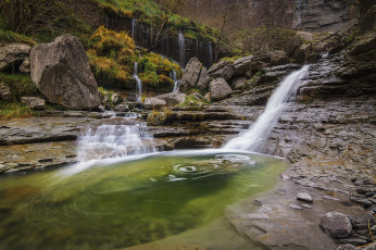 Картинка природа водопады лес река водопад