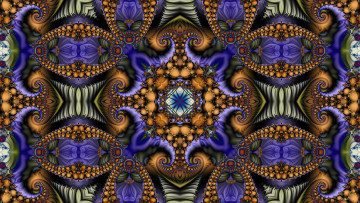 Картинка 3д+графика фракталы+ fractal фон узор цвета