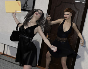 Картинка spy+games 3д+графика фантазия+ fantasy девушки взгляд фон оружие