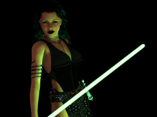 Картинка 3д+графика фантазия+ fantasy оружие фон девушка взгляд