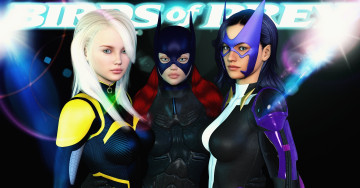 Картинка 3д+графика люди+ people взгляд девушки фон маски