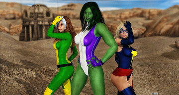 Картинка 3д+графика фантазия+ fantasy халк фон взгляд девушки маски