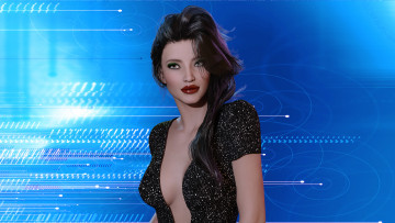 Картинка 3д+графика люди+ people фон взгляд девушка