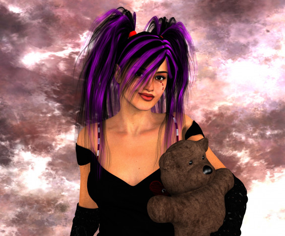 Обои картинки фото 3д графика, люди , people, девушка, взгляд, фон