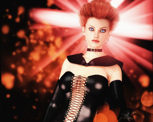 Обои картинки фото 3д графика, фантазия , fantasy, фон, взгляд, девушка