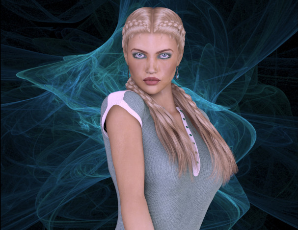 Обои картинки фото 3д графика, люди , people, девушка, фон, взгляд