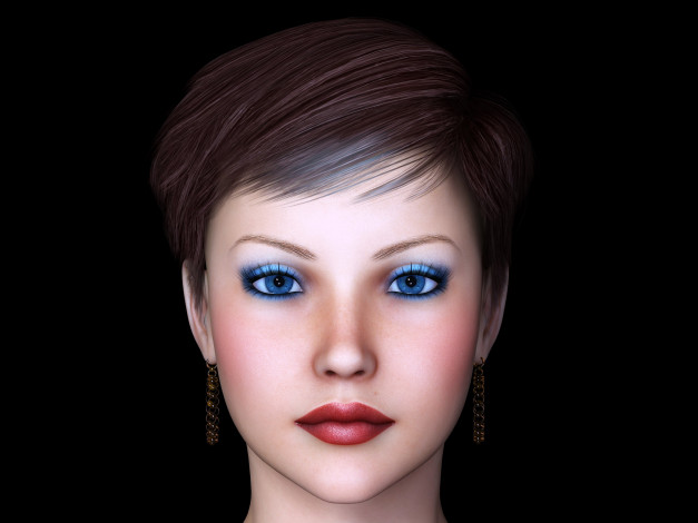Обои картинки фото 3д графика, портрет , portraits, фон, взгляд, девушка