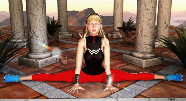 Обои картинки фото 3д графика, люди , people, взгляд, девушка, фон