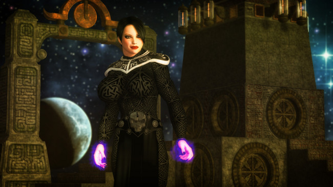 Обои картинки фото 3д графика, фантазия , fantasy, фон, взгляд, девушка