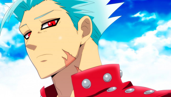 Обои картинки фото аниме, nanatsu no taizai, взгляд, бан, шрам