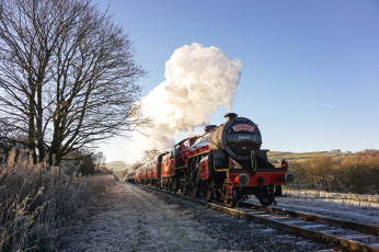 обоя техника, паровозы, паровоз, рельсы