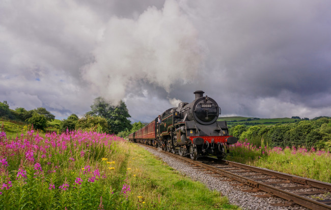 Обои картинки фото техника, паровозы, паровоз, рельсы