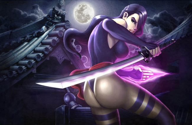 Обои картинки фото рисованное, комиксы, девушка, фон, взгляд, униформа, меч