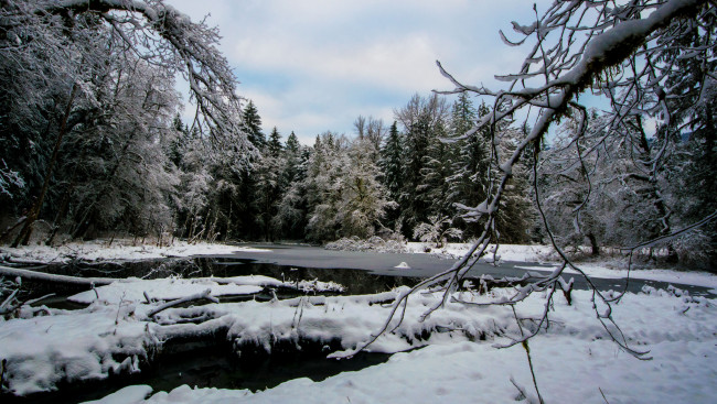 Обои картинки фото природа, зима, простор