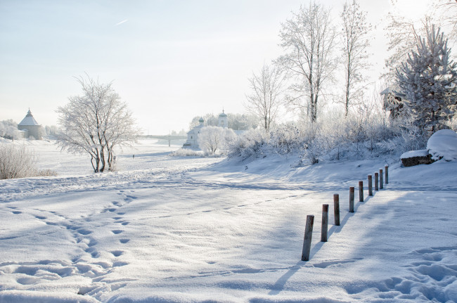 Обои картинки фото природа, зима, простор