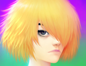 Картинка рисованное люди блондинка