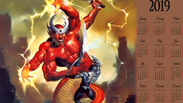 Картинка календари фэнтези битва оружие существо