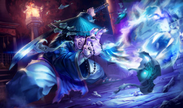 Картинка видео+игры mortal+kombat мужчина фон магия сабля