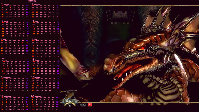Обои картинки фото календари, видеоигры, дракон