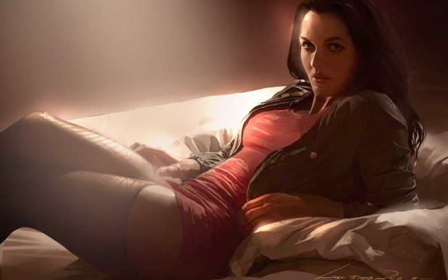 Обои картинки фото рисованное, люди, lu, tiang