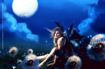 обоя календари, фэнтези, 2020, calendar, растение, цветы, одуванчик, девушка