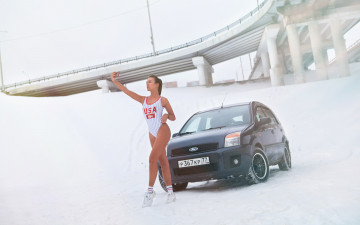 обоя автомобили, -авто с девушками, ford, fusion