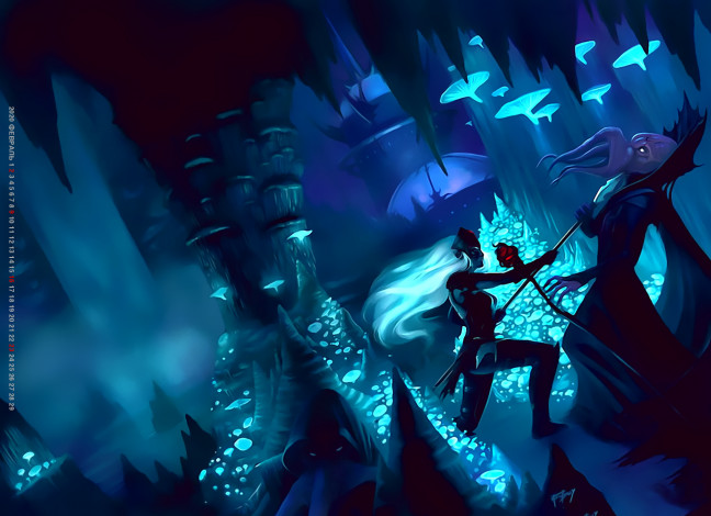 Обои картинки фото календари, фэнтези, битва, оружие, calendar, 2020, существо