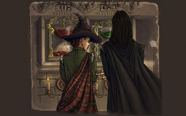 Обои картинки фото рисованное, кино,  мультфильмы, минерва, макгонагалл, северус, снейп, деканы, кристаллы