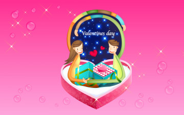 обоя праздничные, день святого валентина,  сердечки,  любовь, пара, сердечки