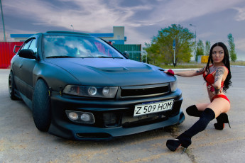 Картинка автомобили -авто+с+девушками mitsubishi galant
